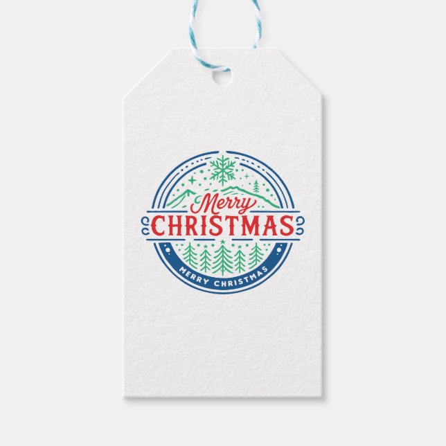 Merry Christmas 2 Presentetikett (Framsidan)