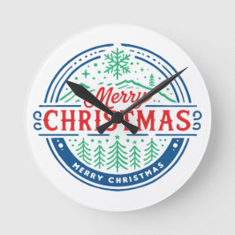 Merry Christmas 2 Rund Klocka