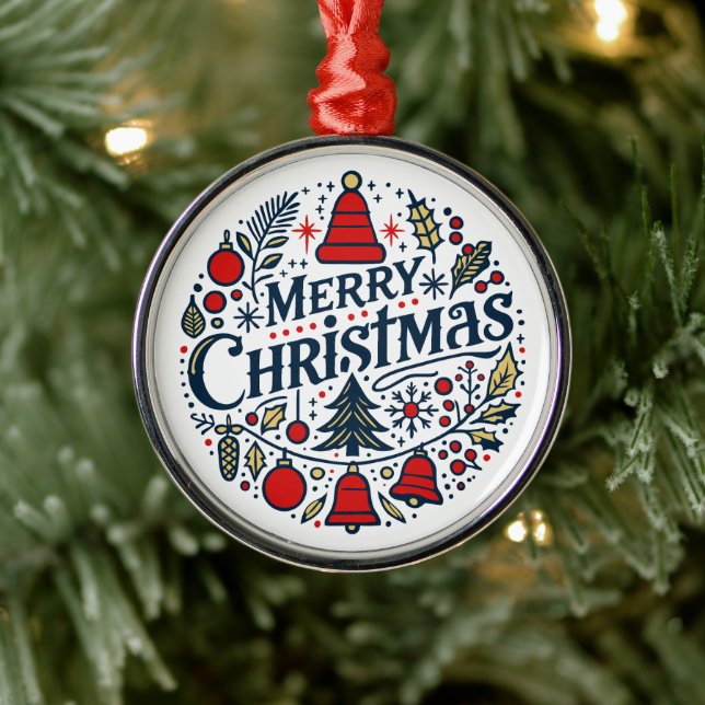 Merry Christmas 3 Julgransprydnad Metall (Träd)
