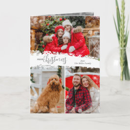 Merry Christmas 3 Photo Collage Folded Helgkort