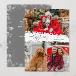 Merry Christmas 3 Photo Collage Julkort