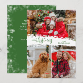 Merry Christmas 3 Photo Collage Julkort