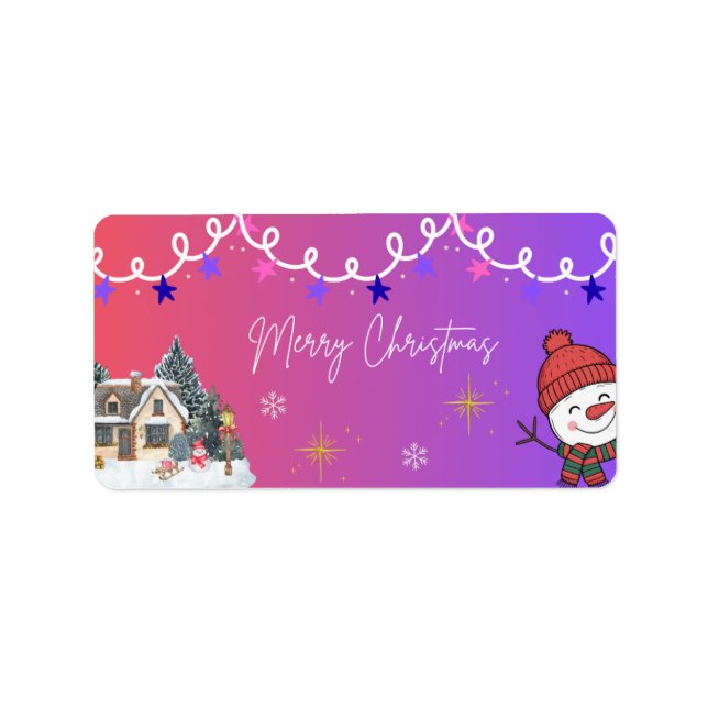 Merry Christmas Adressetikett (Framsidan)