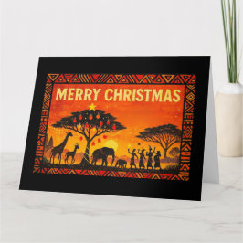 Merry Christmas African Safari Christmas Kort