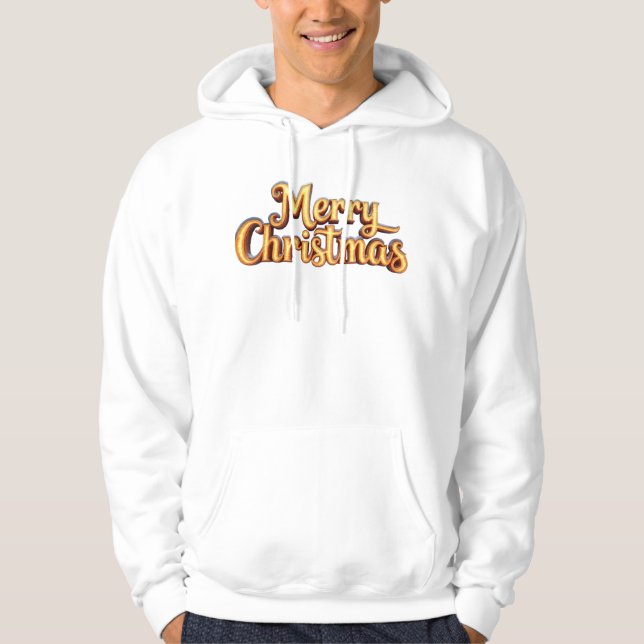 Merry Christmas als Goldener Schriftzug  Hoodie (Framsida)