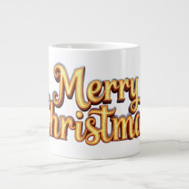 Merry Christmas als Goldener Schriftzug Jumbo Mugg