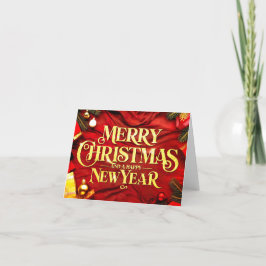 "Merry Christmas and a Happy New Year" Festlich Helgkort
