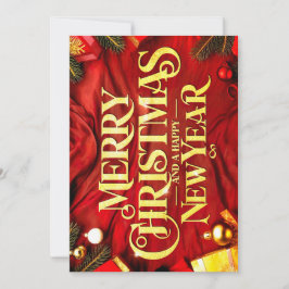 "Merry Christmas and a Happy New Year" Festlich Julkort