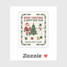 Merry Christmas and a Happy New Year Klistermärken
