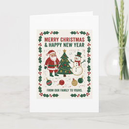 Merry Christmas and a Happy New Year Kort