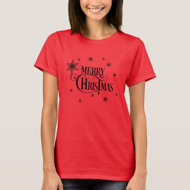 Merry Christmas and good Wisches T Shirt (Framsida)