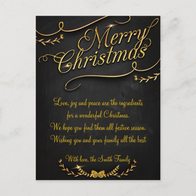 Merry Christmas and Happy New Year Helg Vykort (Framsida)