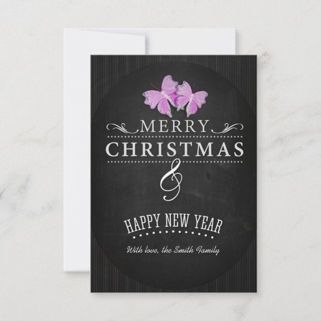 Merry Christmas and Happy New Year Inbjudningar (Framsida)
