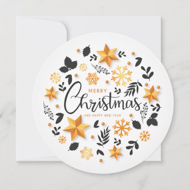 Merry Christmas And Happy New Year Julkort (Framsida)