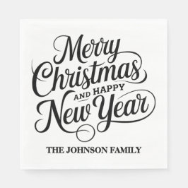 Merry Christmas and Happy New Year Pappersservett