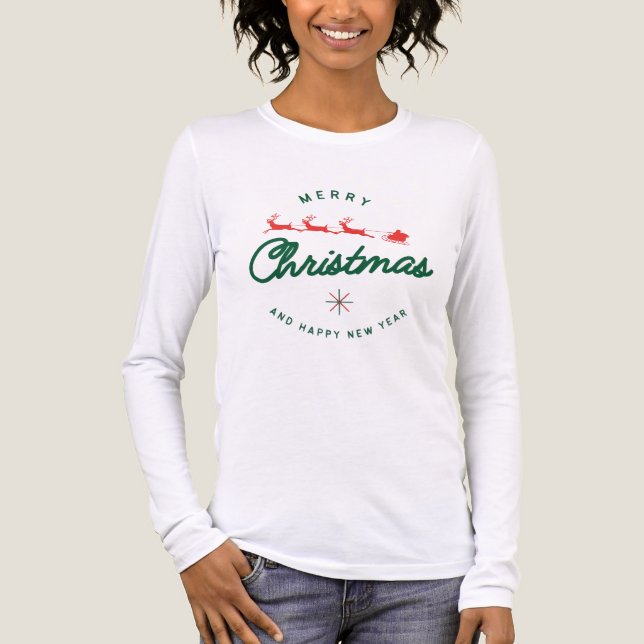 Merry Christmas and happy New Year  T Shirt (Framsida)