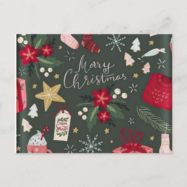 Merry Christmas and happy New year  Vykort (Framsida)