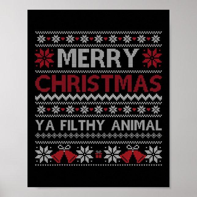 Merry Christmas Animal Filthy Ya Ugly Style Xmas  Poster (Framsidan)