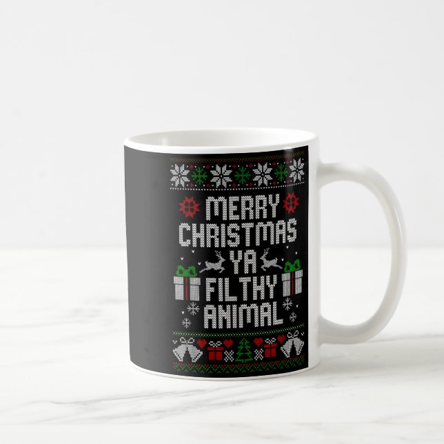 Merry Christmas Animal Filthy Ya Xmas Pajama  Kaffemugg (Höger)