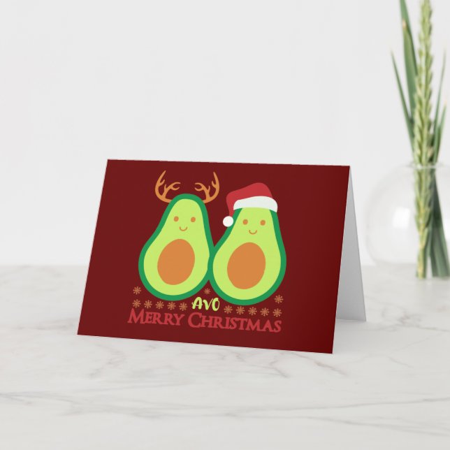  Merry Christmas Avocado  Helgkort (Framsida)