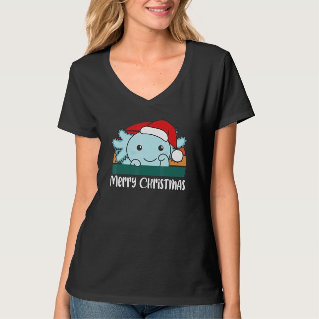 Merry Christmas   Axolotl Christmas T Shirt (Framsida)