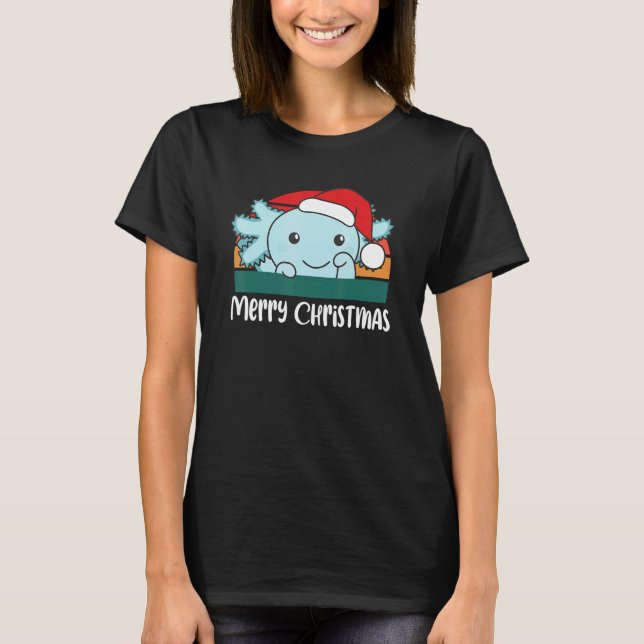 Merry Christmas   Axolotl Christmas T Shirt (Framsida)