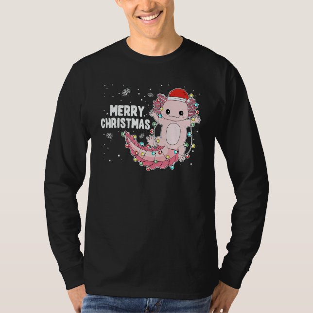 Merry Christmas Axolotl Xmas Lights Salamander  1 T Shirt (Framsida)