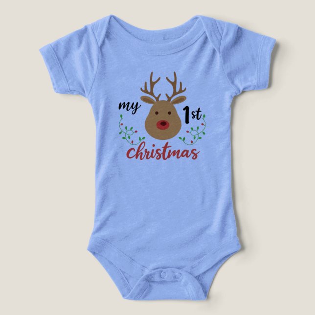 Merry Christmas Baby 1st” T-Shirt. T Shirt (Design Framsida)