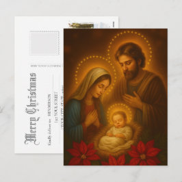 Merry Christmas Baby Jesus Nativity Scene Photo Helg Vykort