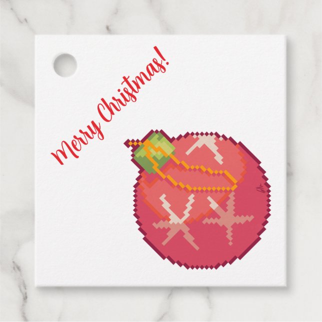 Merry Christmas Ball, Pixelart, Pixel Art  Gåvor Etiketter (Framsida)