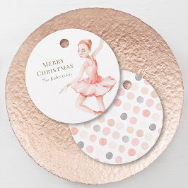 Merry Christmas Ballerina Gift Tag Gåvor Etiketter
