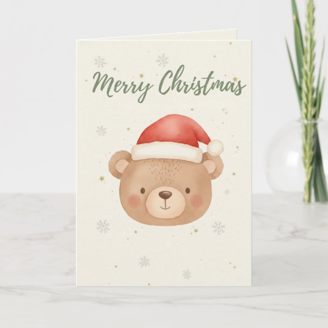 Merry Christmas Bear card Kort (Framsida)