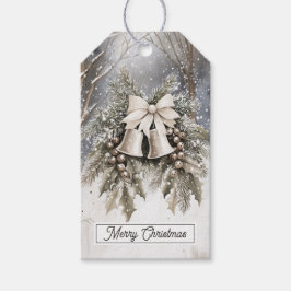 Merry Christmas Bells Gift Tag Presentetikett
