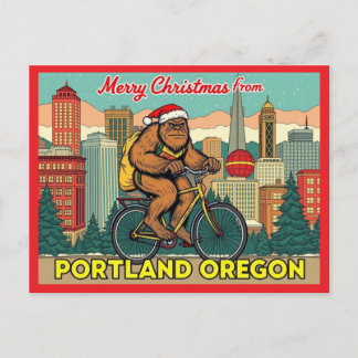 Merry Christmas Bigfoot Portland Oregon Helg Vykort