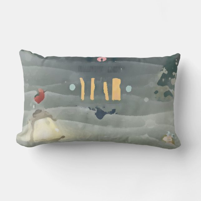 Merry Christmas_bird _throw pillow Lumbarkudde (Framsida)