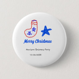 Merry Christmas blue star red stockings name date  Knapp