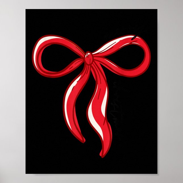 Merry Christmas Bow Red Santa Xmas Coquette Aesthe Poster (Framsidan)