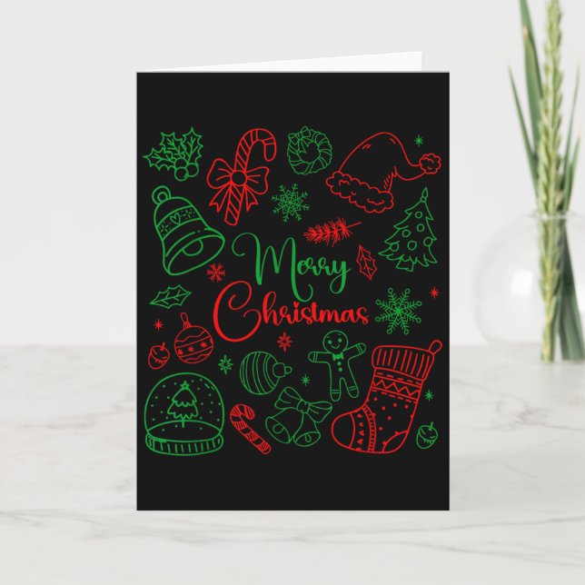 Merry Christmas Bow Santa Xmas Coquette Aesthetic  Kort (Framsida)