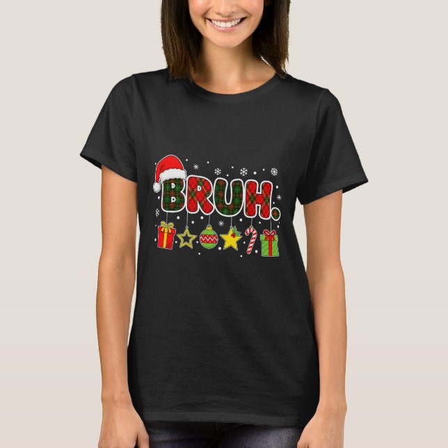 Merry Christmas Bruh Bro Meme Teens Boys Mens Kids T Shirt (Framsida)