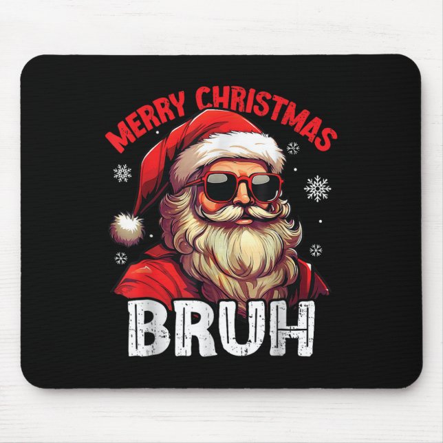 Merry Christmas Bruh Funny Santa Claus Retro Men W Musmatta (Framsidan)