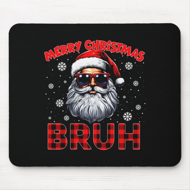 Merry Christmas Bruh Red Plaid Funny Santa Claus M Musmatta (Framsidan)