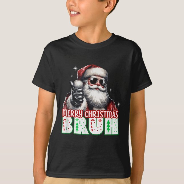 Merry Christmas Bruh Thumbs Up Chill Santa Claus F T Shirt (Framsida)