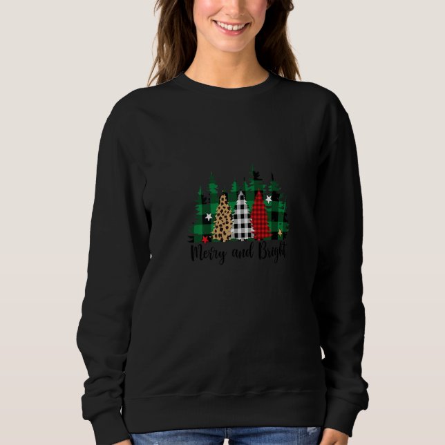 Merry Christmas Buffalo Plaid Leopard T Shirt (Framsida)