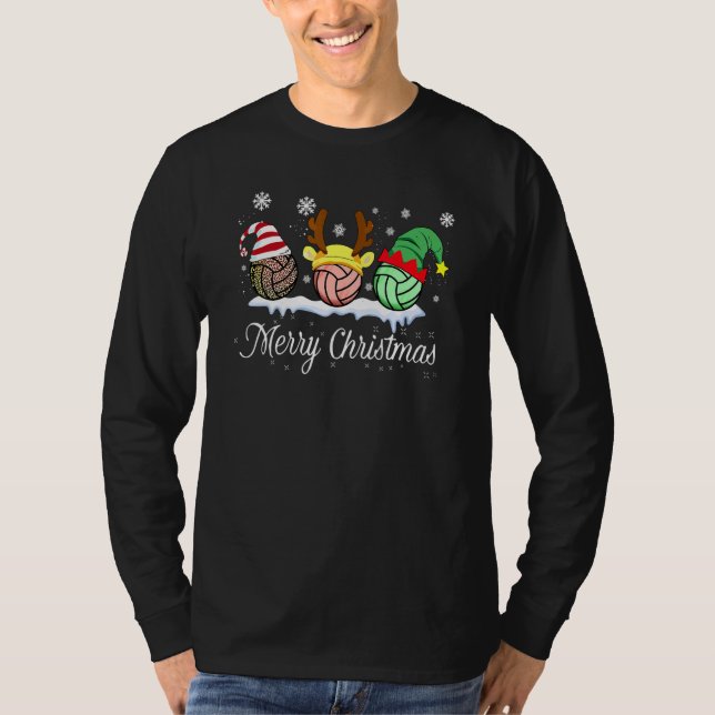 Merry Christmas Buffalo Plaid Leopard Volleyball   T Shirt (Framsida)