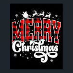 Merry Christmas Buffalo Plaid Red Santa Family Xma Poster<br><div class="desc">Merry Christmas Buffalo Plaid Red Santa Family Xmas Pajamas</div>