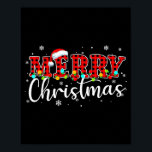 Merry Christmas Buffalo Plaid Red Santa Family Xma Poster<br><div class="desc">Merry Christmas Buffalo Plaid Red Santa Family Xmas Pajamas</div>