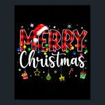 Merry Christmas Buffalo Plaid Red Santa Hat Xmas P Poster<br><div class="desc">Merry Christmas Buffalo Plaid Red Santa Hat Xmas Pajama</div>