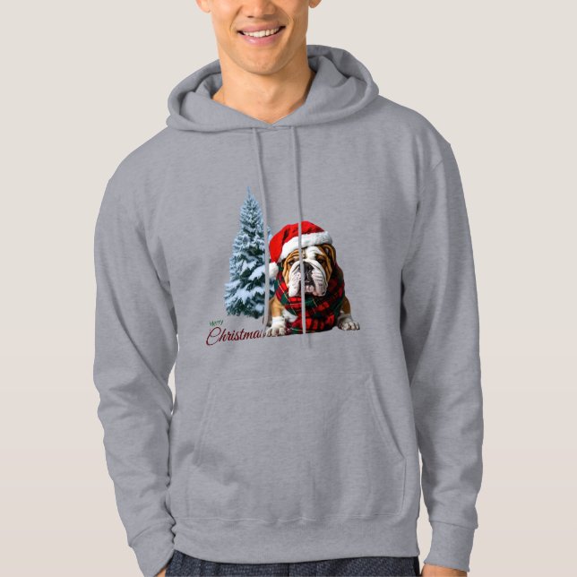 Merry Christmas Bulldog Hoodie (Framsida)