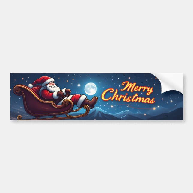 Merry Christmas Bumper Sticker Bildekal (Framsidan)
