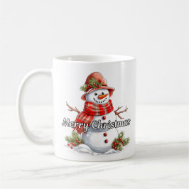 Merry Christmas Bundled-up Little Snowman Kaffemugg